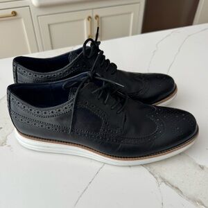 Cole Haan Black Wingtip Oxford with White Sole Lunargrand 11 W Worn Once